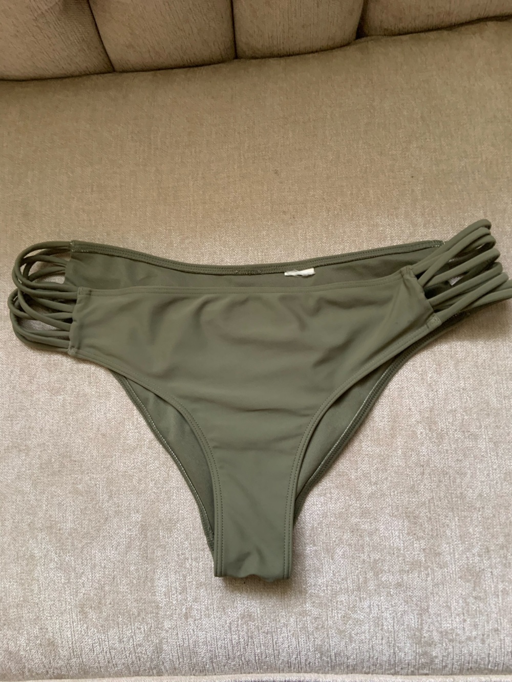 Hollister Olive Green Strappy Side Bikini Bottom